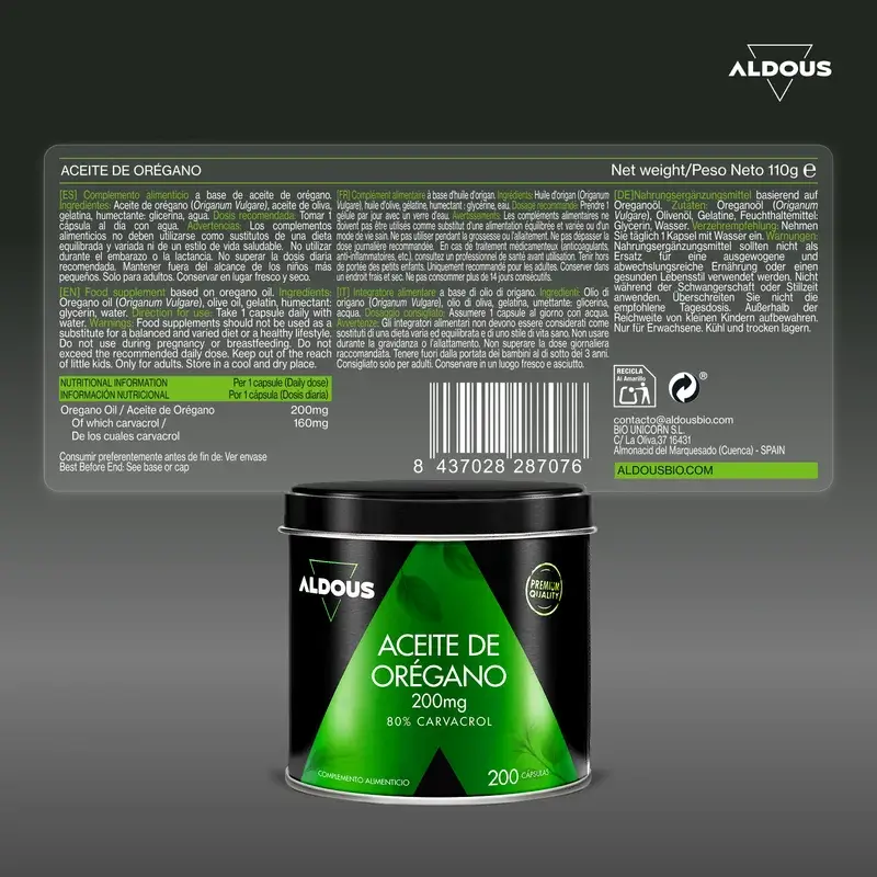 Aldous Bio Oregano Oil, 200 pearls - Image 5