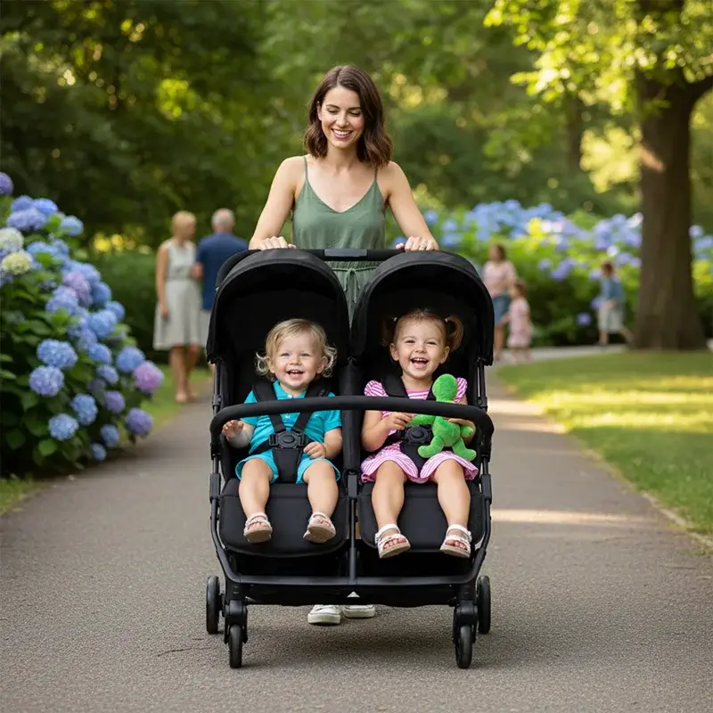 Asalvo Double Stroller Henry Black - Image 3