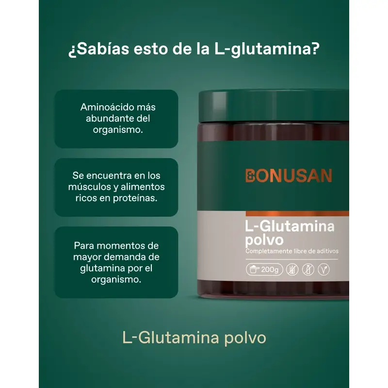 Bonusan L-Glutamine Powder, 500 grams of powder - Image 2