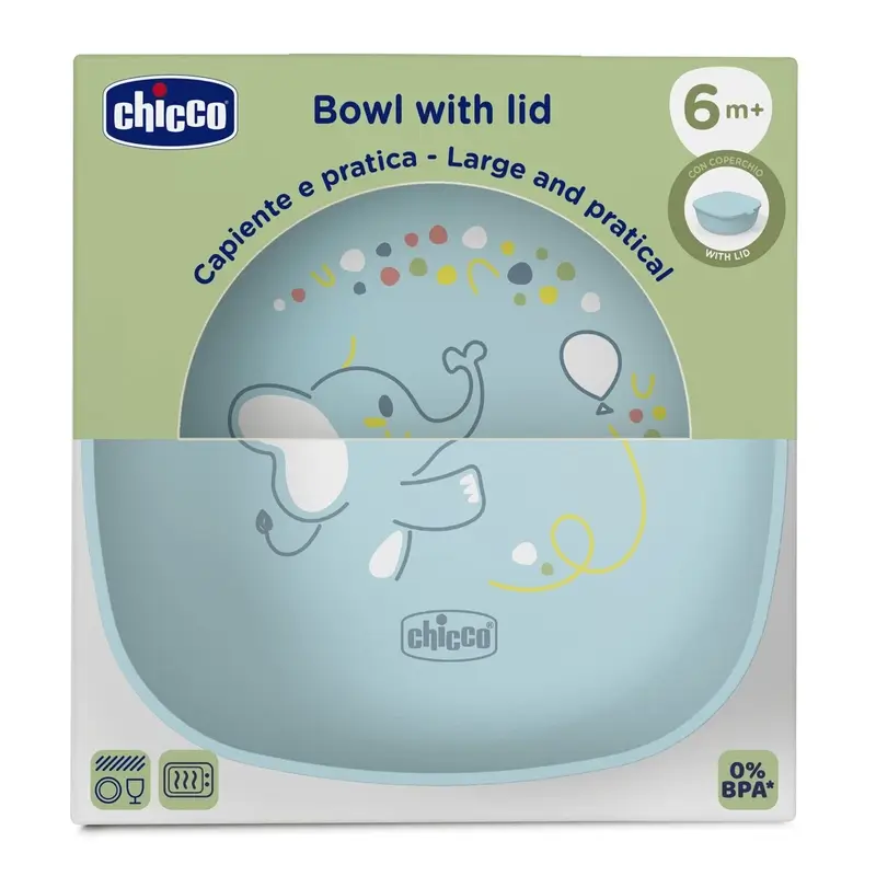 Chicco Bowl With Lid 6M+ Blue - Image 2