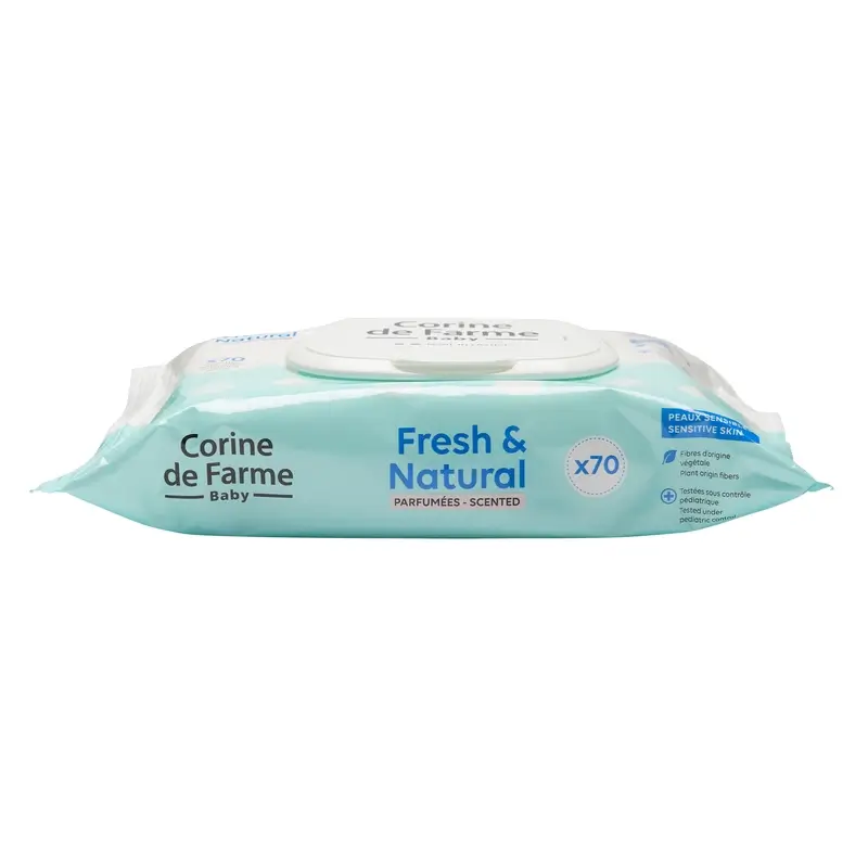 Corine De Farme Fresh & Natural Biodegradable Wipes , 70 pcs. - Image 3