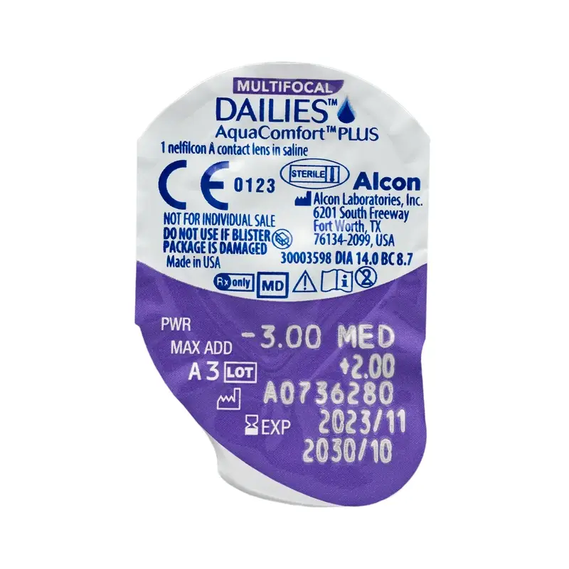 Dailies AquaComfort Plus Daily Multifocal Lenses , 30 units - -7.00, 8.7, Alta, 14.0 - Image 6