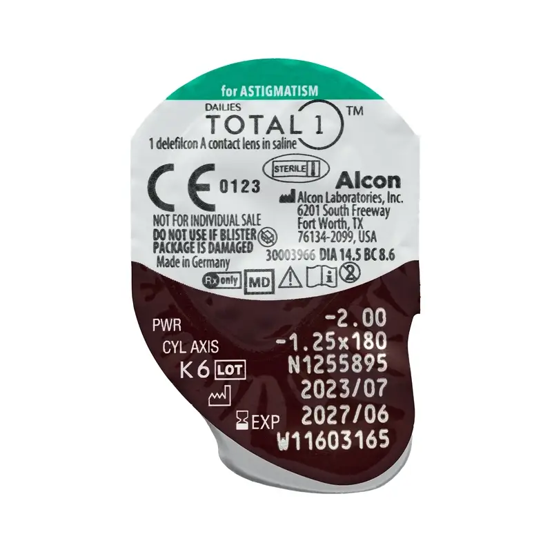 Dailies Total1 Daily Toric Lenses , 30 units - -6.00, -0.75, 160, 8.6, 14.50 - Image 6