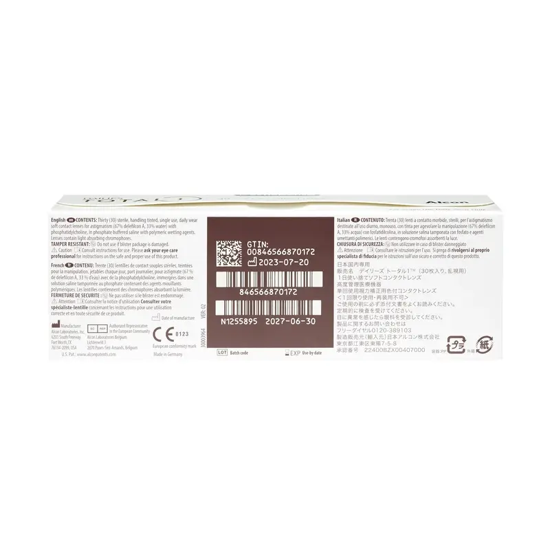Dailies Total1 Daily Toric Lenses , 30 units - +1.75, -1.25, 20, 8.6, 14.50 - Image 4