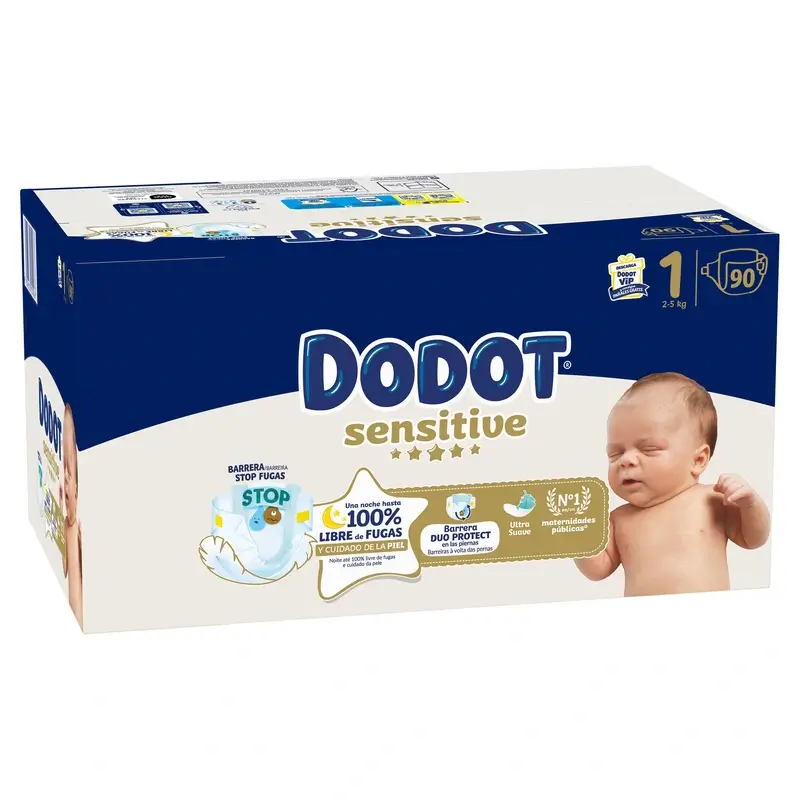 Dodot Sensitive Size 1, 2kg-5kg, 90 Nappies - Image 4