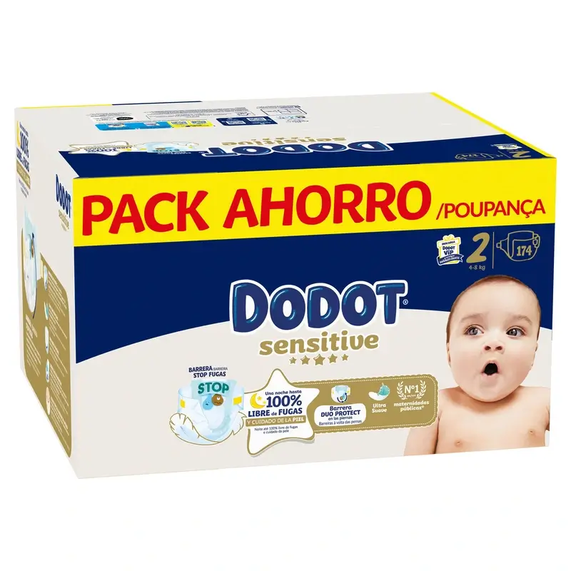 Dodot Sensitive Size 2, Nappies, 4Kg-8Kg , 174 pcs - Image 3