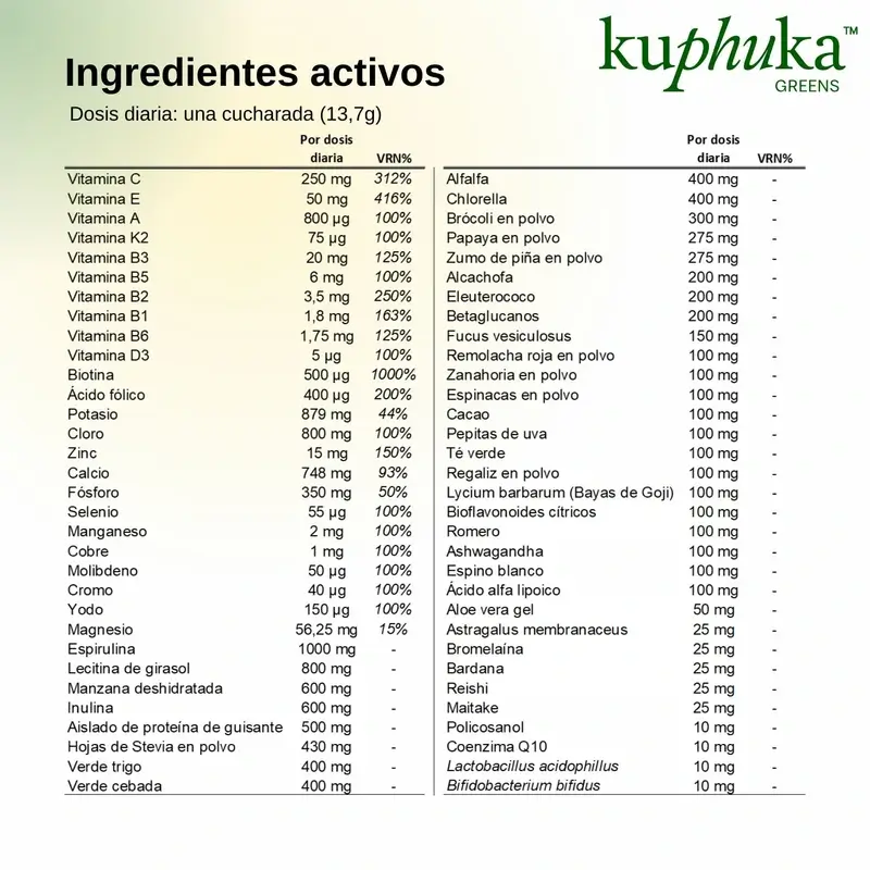 Kuphuka Greens Nutritional Supplement 100% Natural & Holistic Apple & Vanilla, 411 grams - Image 5