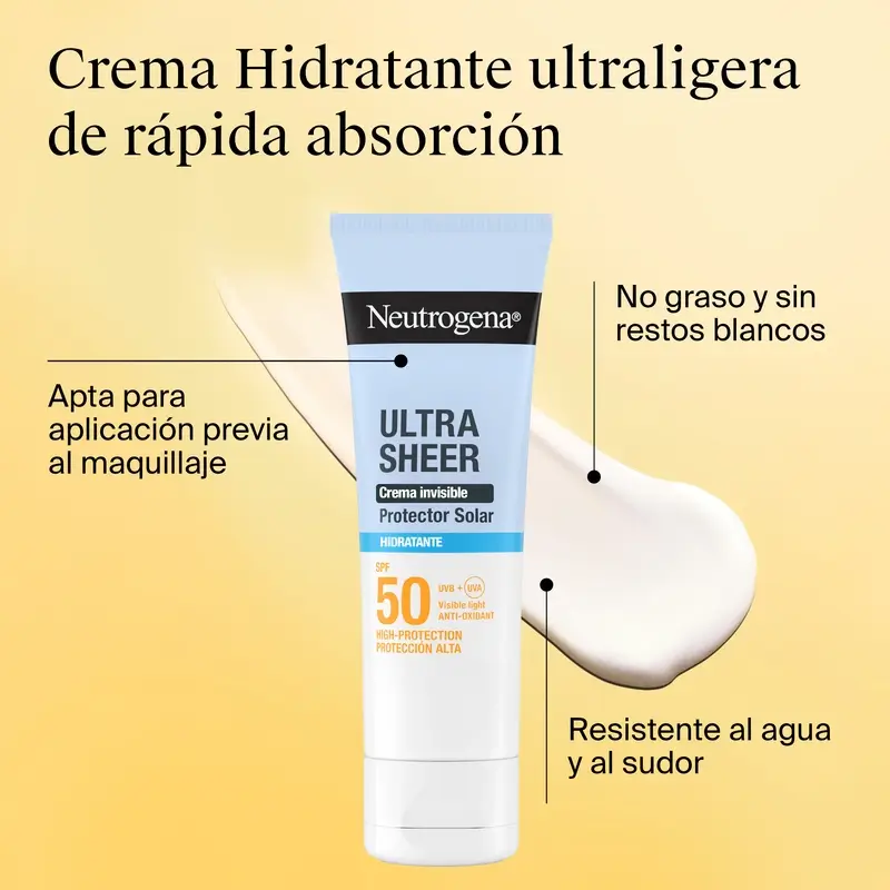Neutrogena Ultra Sheer Invisible Moisturising Cream Spf50, 50 ml - Image 3