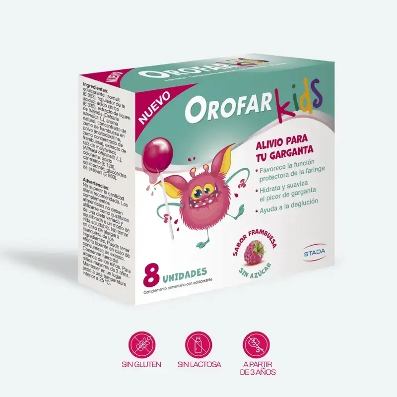 Orofar Kids Sugar Free Raspberry Throat Itch Lollipops , 2x8 lollipops - Image 3