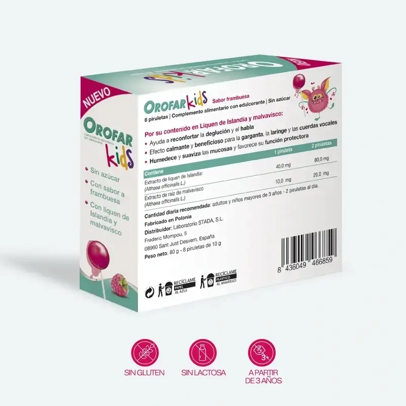 Orofar Kids Sugar Free Raspberry Throat Itch Lollipops , 2x8 lollipops - Image 4