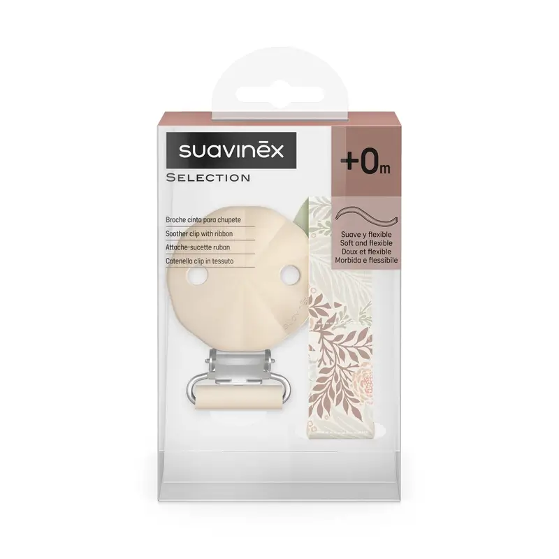Suavinex Fabric Pacifier +0 Months, Poetry Beige - Image 2