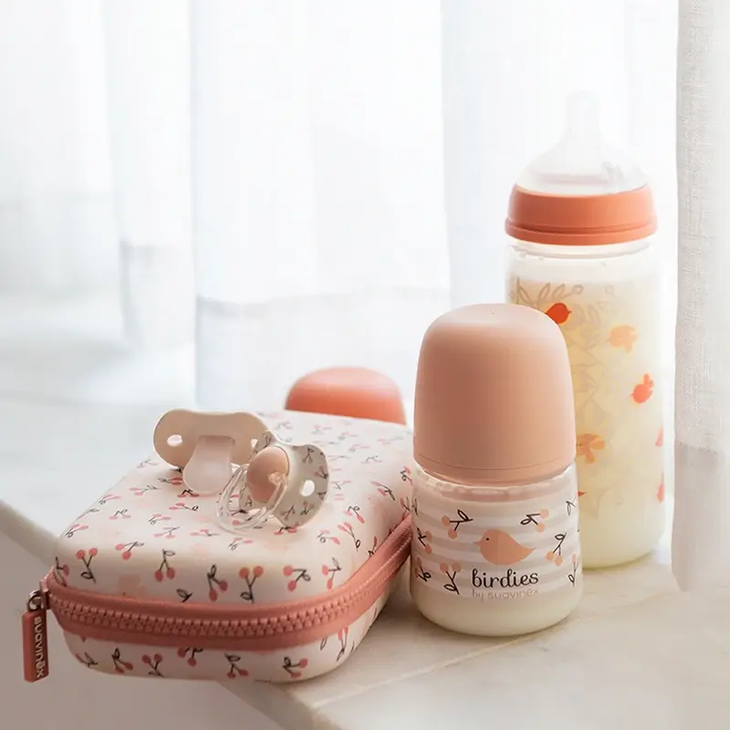 Suavinex Baby Bottles and Soother Gift Set Pink +0M Birdies Pink - Image 7