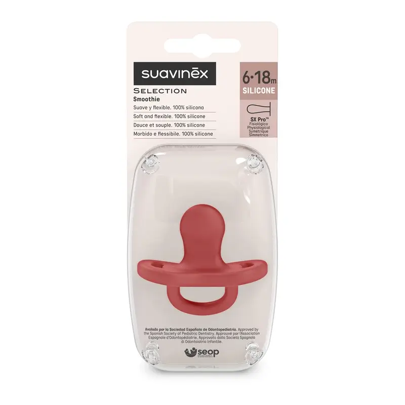 Suavinex Pacifier All Silicone Physiological Sx Pro, 6/18 Months, Chili Pepper - Image 3