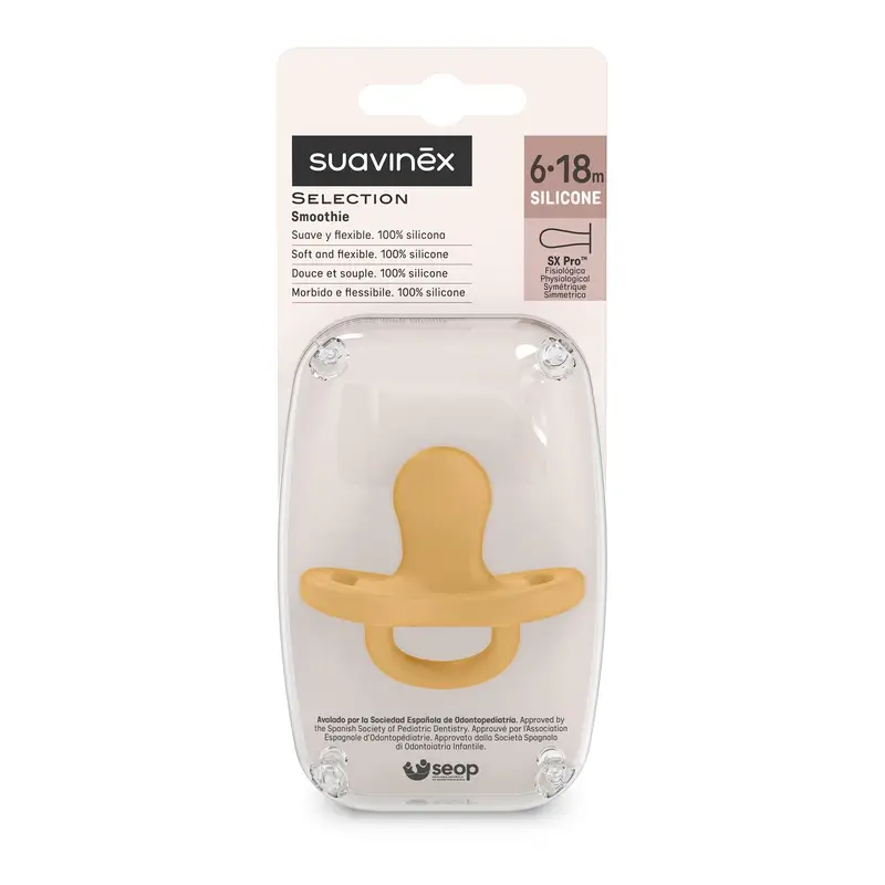 Suavinex Pacifier All Silicone Physiological Sx Pro, 6/18 Months, Honey - Image 3