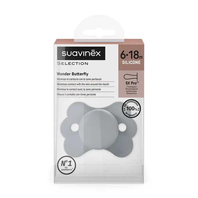 Suavinex Soother Sx Pro 6/18 Months, Wonderland Plain Blue - Image 3