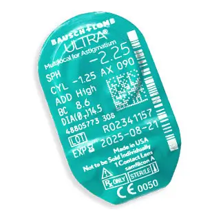 Ultra Multifocal Lenses For Astigmatism Monthly , 6 units - -2.50, -2.25, 160, 8.6, Baja, 14.50 - Image 2