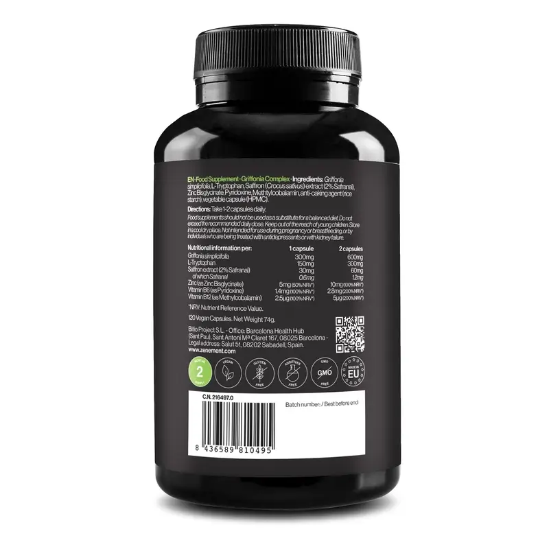 Zenement Griffonia Complex, 120 vegan capsules - Image 3