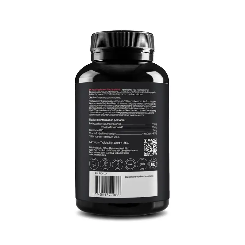 Zenement Red Yeast Rice, 540 vegan tablets - Image 3